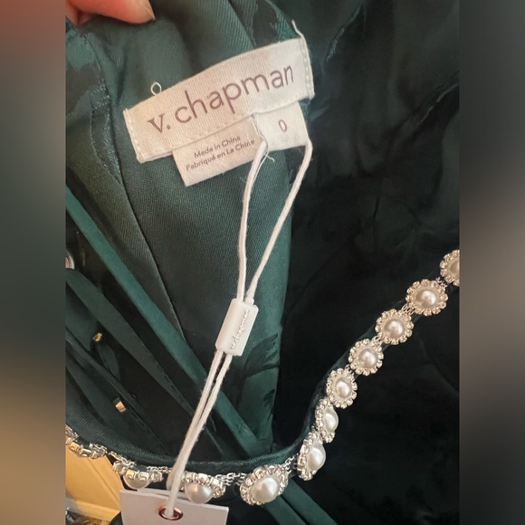 New V. Chapman Lucetta Dress in Emerald Baroque Floral - Picture 9 of 10